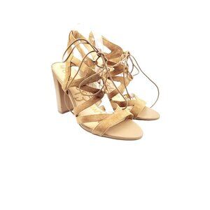 SAM EDELMAN Yardley Lace-Up‎ Suede Block Heel Sandals - Size 10